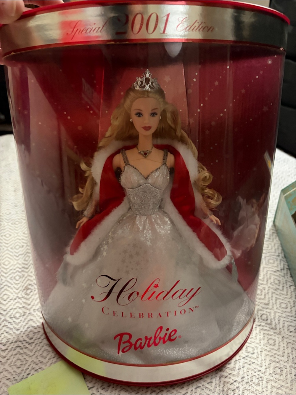 Barbie Holiday Celebration Doll in Silver Gown with Red Cape